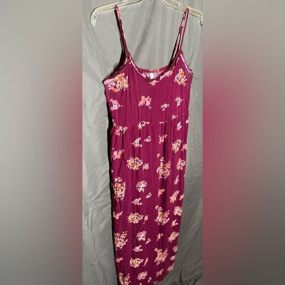 🔥❤️🔥 Xhileration Floral Burgundy Maxi Dress Size Medium EPC Sundress Rea… - Picture 2 of 8